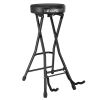 5 Core Guitar Stool ‚Ä¢ w Comfortable Padded Seat ‚Ä¢ Foot Rest ‚Ä¢ Guitar Holder w 300 Lbs Capacity - GSTOOL BLK