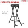 5 Core Guitar Stool ‚Ä¢ w Comfortable Padded Seat ‚Ä¢ Foot Rest ‚Ä¢ Guitar Holder w 300 Lbs Capacity - GSTOOL BLK